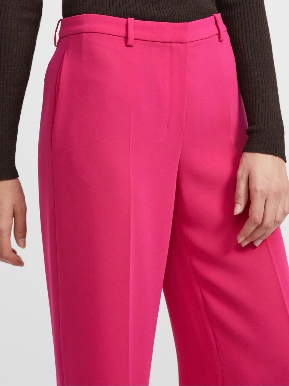 Theory tapered-Leg cropped Trousers in Fuchsia